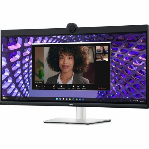 Dell P3424WEB 34" Class Webcam UW-QHD Curved Screen LED Monitor - 21:9 - Black, Silver - 34.1" Viewable - In-plane Switching (IPS) Technology - LED Backlight - 3440 - DELL-P3424WEB