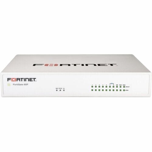 Fortinet FortiGate FG-61F Network Security/Firewall Appliance - 10 Port - 1000Base-T - Gigabit Ethernet - 10 Gbit/s Firewall Throughput - SHA-256, AES (256-bit), TLS 1.3, SSL - 200 - FG-61F-BDL-809-12