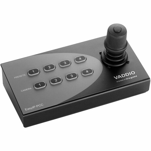 Vaddio EasyIP PCC - 4 Controllable Cameras - Pan, Zoom, Tilt Control - 3D Joystick - Network (RJ-45) Port - Black - TAA Compliant 999-57755-000 - 999-57755-000
