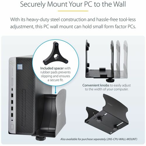 StarTech.com Wall Mount Workstation, VESA Mount 22lb/10kg, Fully Articulating Monitor Mount & Keyboard Tray, Standing Desk w/PC Bracket - Wall mount workstation w/ articulating arms - VESA mount - 2PASTSC-WALL-MOUNT - Image 7