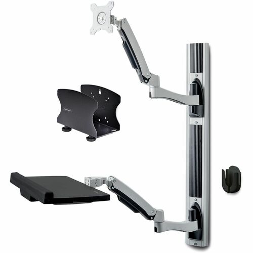 StarTech.com Wall Mount Workstation, VESA Mount 22lb/10kg, Fully Articulating Monitor Mount & Keyboard Tray, Standing Desk w/PC Bracket - Wall mount workstation w/ articulating arms - VESA mount - 2PASTSC-WALL-MOUNT