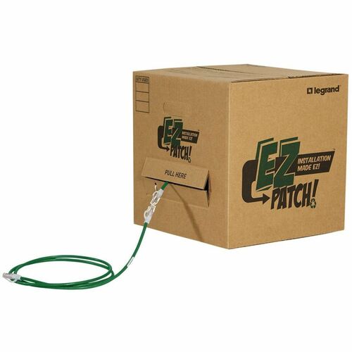 Ortronics EZ Patch Box, CAT6A, 5FT,Green, 50PK - 5 ft Category 6a Network Cable for Network Device - First End: 1 x RJ-45 Network - Male - Second - EZC6A05Q50-05