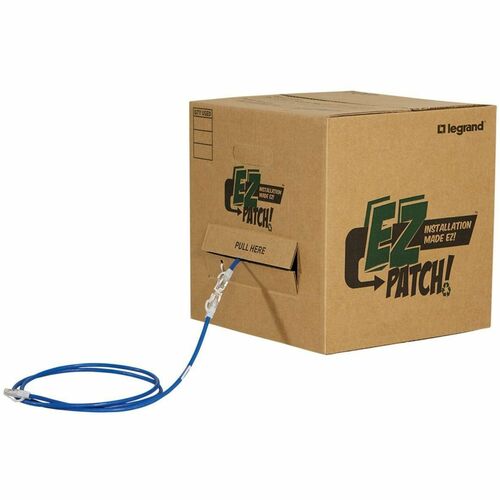 Ortronics EZ Patch Box, 28AWG Reduced Diameter CAT6 5ft, Blue, Qty 90 - 5 ft Category 6 Network Cable for Network Device - First End: 1 x RJ-45 - EZRD605Q90-06
