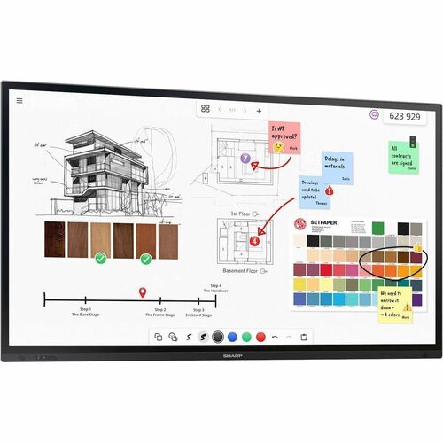 SHARP 86IN INTERACTIVE DISPLAY 20PT TOUCH RS-232C 500 CD/M2 3840X2160 PN-LA862