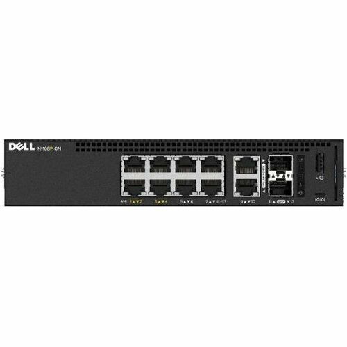 DELL SOURCING - NEW PowerSwitch N1108P-ON Ethernet Switch - 8 Ports - Manageable - Gigabit Ethernet - 10/100/1000Base-T, 1000Base-X - 2 Layer Supported - Modular - 2 SFP - N1108P-ON