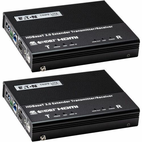 Eaton Tripp Lite Series HDBaseT 3.0 Transmitter and Receiver Kit, HDMI 4K 60 Hz (4:4:4), RS-232, IR Control, Up to 328 ft. (100 m), TAA - 1 Input - BHDBT3-TRX2