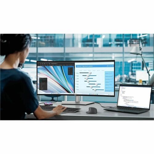 Dell UltraSharp U3425WE 34" Class UW-QHD Curved Screen LED Monitor - 21:9 - Black, Silver - 34.1" Viewable - In-plane Switching (IPS) Black Technology - Edge LED Backlight - DELL-U3425WE - Image 12