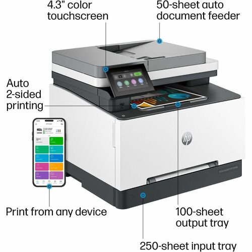 HP LaserJet Pro 3301fdw Wired & Wireless Laser Multifunction Printer - Color - Copier/Fax/Printer/Scanner - 26 ppm Mono/26 ppm Color Print - 600 x 600 dpi Print - - 499Q5F#BGJ - Image 13