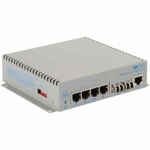 Omnitron Systems OmniConverter GHPoEBT/M Transceiver/Media Converter - Network (RJ-45) - 4 x 60W PoE (RJ-45) Ports - 2 x LC Ports - Single-mode - 0.1 mil Fiber - - 3107B-1-24-9