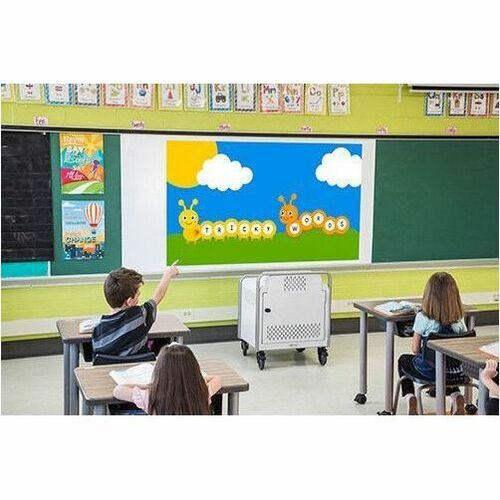 Bretford ProVision Projector Cart - 4 Casters - 5" Caster Size - Metal - 23.50" Width x 20" Depth x 30.50" Height - Arctic White, Platinum PVPC800-AWPM - PVPC800-AWPM - Image 12