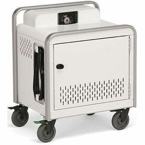 Bretford ProVision Projector Cart - 4 Casters - 5" Caster Size - Metal - 23.50" Width x 20" Depth x 30.50" Height - Arctic White, Platinum PVPC800-AWPM - PVPC800-AWPM - Image 4