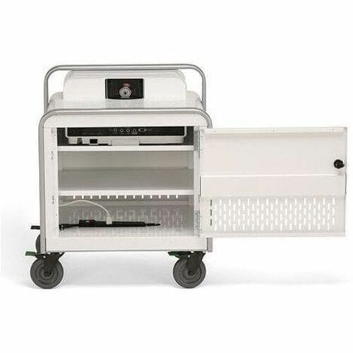 Bretford ProVision Projector Cart - 4 Casters - 5" Caster Size - Metal - 23.50" Width x 20" Depth x 30.50" Height - Arctic White, Platinum PVPC800-AWPM - PVPC800-AWPM - Image 7