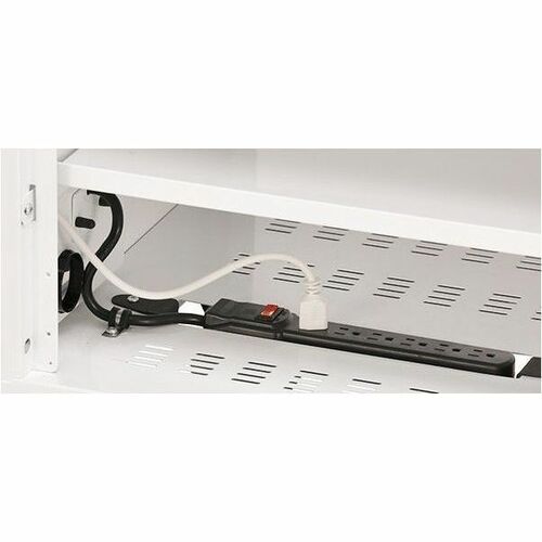 Bretford ProVision Projector Cart - 4 Casters - 5" Caster Size - Metal - 23.50" Width x 20" Depth x 30.50" Height - Arctic White, Platinum PVPC800-AWPM - PVPC800-AWPM - Image 10