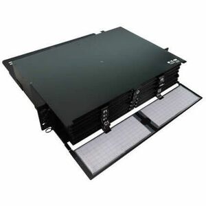 Eaton HIGH-DENSITY PANEL FIBER SPLICE ENCLOSURE 12 SPLICING CASSETTES 2U N600P-288A-12