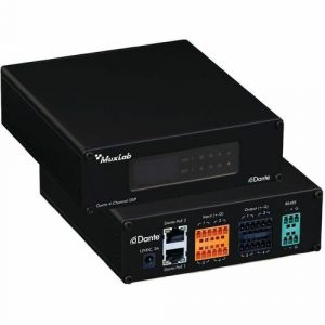 MuxLab Dante 4-Channel Audio DSP - 3.3" Width x 1.1" Height 500556 - 500556