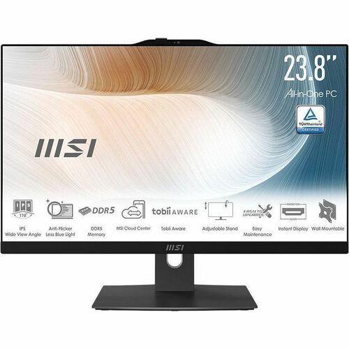 MSI Modern AM242TP 1M-1093US All-in-One Computer - Intel Core 7 150U - 32 GB - 1 TB SSD - 23.8" Full HD Touchscreen - Desktop - Black - - MAM242TP1M1093