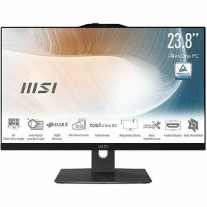 MSI Modern AM242TP 1M-1099US All-in-One Computer - Intel Core i3 - 8 GB - 512 GB SSD - 23.8" Full HD Touchscreen - Desktop - Black - Intel - MAM242TP1M1099