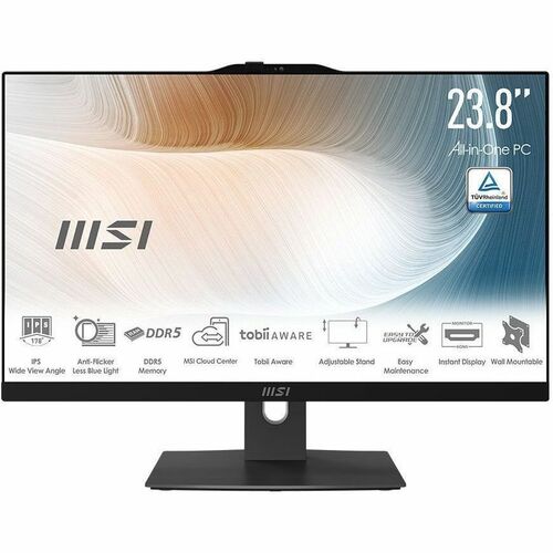 MSI Modern AM242TP 1M-1099US All-in-One Computer - Intel Core i3 - 8 GB - 512 GB SSD - 23.8" Full HD Touchscreen - Desktop - Black - Intel - MAM242TP1M1099