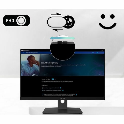MSI Modern AM242TP 1M-1096US All-in-One Computer - Intel Core 5 120U - 16 GB - 1 TB SSD - 23.8" Full HD Touchscreen - Desktop - Black - - MAM242TP1M1096 - Image 10
