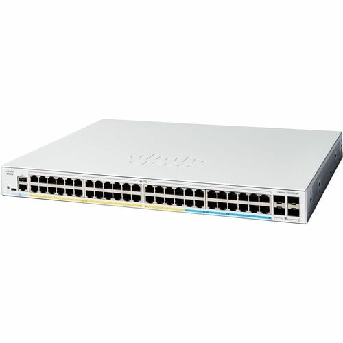 Cisco Catalyst C1300-48FP-4X Ethernet Switch - 48 Ports - Manageable - Gigabit Ethernet, 10 Gigabit Ethernet - 10/100/1000Base-T, 10GBase-X - Refurbished - 3 Layer Supported - 4 SFP - C1300-48FP-4X-RF