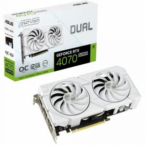 Asus NVIDIA GeForce RTX 4070 SUPER Graphic Card - 12 GB GDDR6X - 7680 x 4320 - 2.55 GHz Boost Clock - 192 bit Bus Width - PCI - DUAL-RTX4070S-O12G-EVO-WHITE