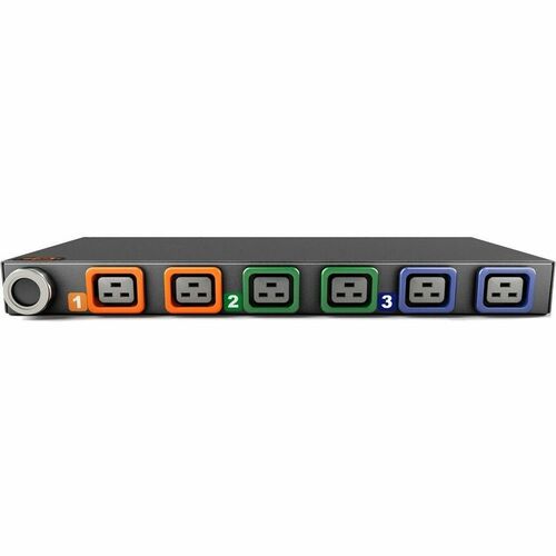 Geist rPDU MN05M1R1-06L198-4CS15A0H10-S 6-Outlets PDU - Monitored - 3P+E CA - 6 x U-Lock IEC 60320 C19 - 230 V AC - Overcurrent Protection, Double Pole - Network - VP4N41A1 - Image 2