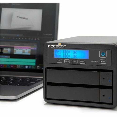 Rocstor Rocpro U33 USB Type-C Desktop RAID Storage - 2 x HDD Supported - 40 TB Supported HDD Capacity - 2 x HDD Installed - 40 TB Installed - GP4320-01 - Image 10