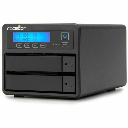 Rocstor Rocpro U33 USB Type-C Desktop RAID Storage - 2 x HDD Supported - 44 TB Supported HDD Capacity - 2 x HDD Installed - 44 TB Installed - GP4322-01 - Image 2