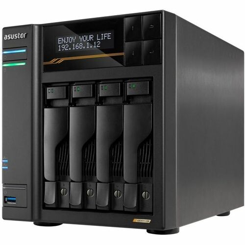Asustor Lockerstor 4 Gen3 AS6804T, 4 Bay NAS, AMD Ryzen Quad-Core 2.3 GHz, 16GB RAM ECC DDR5, 4 M.2 NVMe Slots, Dual 5GbE and Dual 10GbE Port, USB - AS6804T - Image 3