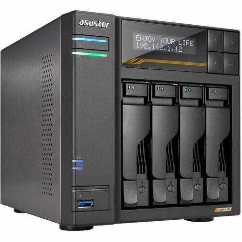 Asustor Lockerstor 4 Gen3 AS6804T, 4 Bay NAS, AMD Ryzen Quad-Core 2.3 GHz, 16GB RAM ECC DDR5, 4 M.2 NVMe Slots, Dual 5GbE and Dual 10GbE Port, USB - AS6804T - Image 4