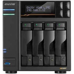 Asustor Lockerstor 4 Gen3 AS6804T, 4 Bay NAS, AMD Ryzen Quad-Core 2.3 GHz, 16GB RAM ECC DDR5, 4 M.2 NVMe Slots, Dual 5GbE and Dual 10GbE Port, USB - AS6804T