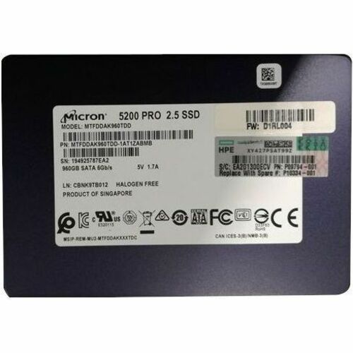 HPE - Genuine Parts HPE DRV SSD 960GB SFF SATA MU P10334-001