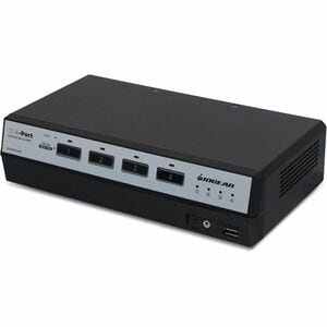 Iogear 4-PORT DUAL VIEW TRUE UNIVERSAL (DP/HDMI) Secure KVM Switch w/Audio GCS1524TAA4C