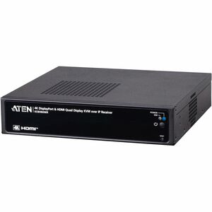 ATEN TECHNOLOGIES 4K QUAD-DISPLAY KVM OVER IP Receiver with Multi-Viewer and KE8980MR