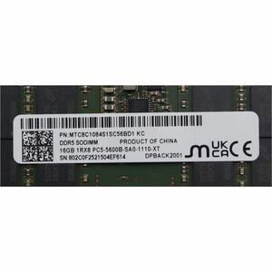 Lenovo - Sourcing LENOVO MEMORY16GDDR55600SODIMMMICRON 5M31L87394 - Image 2