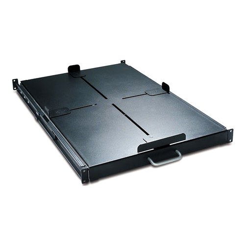 APC by Schneider Electric Sliding Shelf 200lbs/91kg Black - 1U Rack Height x 19" Rack Width - Rack-mountable - Black - 200.42 lb Static/Stationary Weight Capacity AR8128BLK - AR8128BLK - Image 2