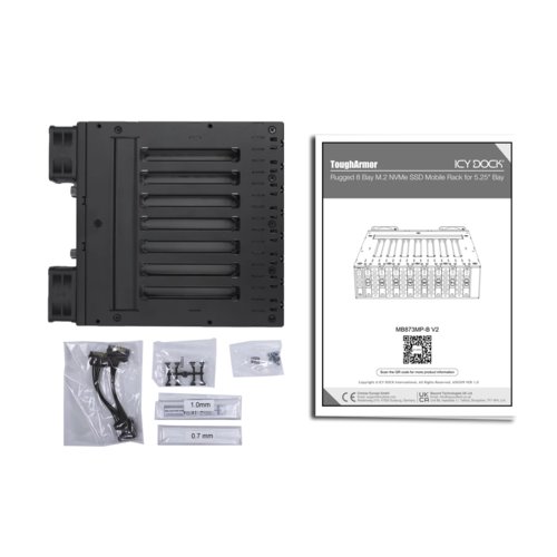 ToughArmor MB873MP-B V2 8 Bay M.2 NVMe SSD PCIe 4.0 Mobile Rack Enclosure for 5.25 Drive Bay MB873MP-B V2 - MB873MP-B V2 - Image 3
