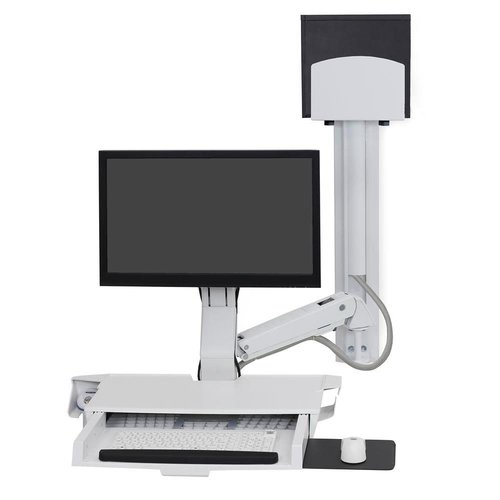 Ergotron StyleView Wall Mount for Workstation, CPU, Keyboard, Mouse, Monitor - White - 24" Screen Support - 32 lb Load Capacity - 100 x 100, 75 x 75 - 45-270-216 - Image 4