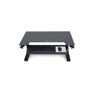 WorkFit-TL, Standing Desk Workstation (black with grey surface) 33-406-085 - 33-406-085