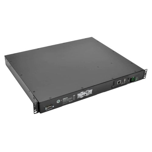 Eaton Tripp Lite Series 2.4kW Single-Phase Switched Automatic Transfer Switch PDU, Two 200-240V C14 Inlets, 10 C13 Outputs, 1U, TAA - IEC 60320 C14 - 10 x IEC - PDUMH15HVATNET