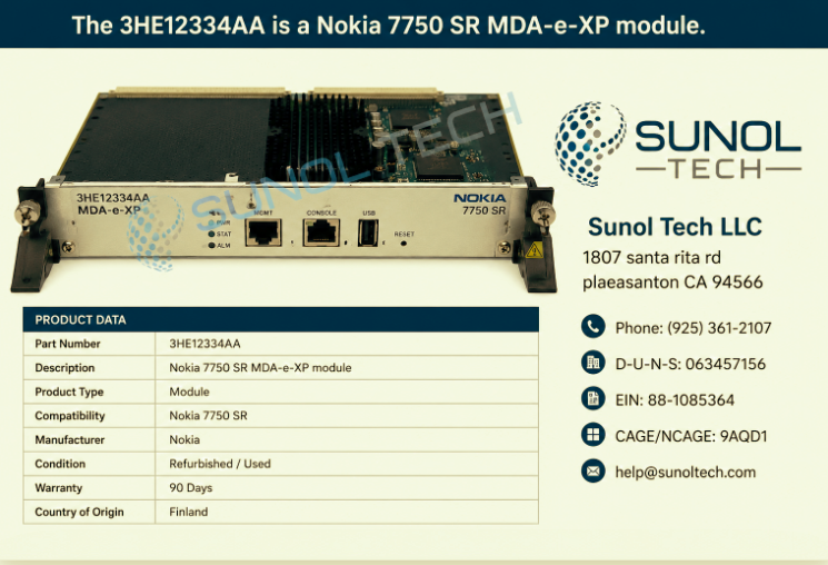 Nokia 7750 SR 12-ports 10/40/100GBASE MDA-e-XP - 3HE12334AA