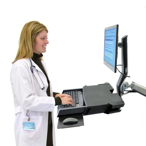 Ergotron StyleView Multi Component Mount for Keyboard, Flat Panel Display, Mouse - 24" Screen Support - 32 lb Load Capacity - 75 x 75, 100 x 100 - - 45-260-026 - Image 5