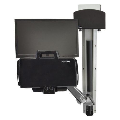 Ergotron StyleView 45-273-026 Multi Component Mount for Flat Panel Display, Keyboard, CPU - Polished Aluminum - Height Adjustable - 1 Display(s) Supported - 24" Screen Support - 29 - 45-273-026 - Image 2