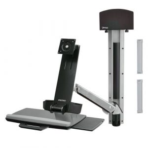 Ergotron StyleView 45-273-026 Multi Component Mount for Flat Panel Display, Keyboard, CPU - Polished Aluminum - Height Adjustable - 1 Display(s) Supported - 24" Screen Support - 29 - 45-273-026