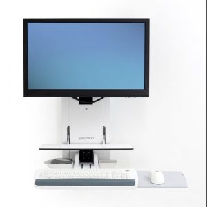 Ergotron StyleView Lift for Monitor, Keyboard, Mouse, Scanner - White - Height Adjustable - 24" Screen Support - 33 lb Load Capacity - 75 x 75, 100 x - 61-080-062