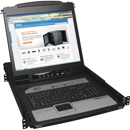 Eaton Tripp Lite Series 8PORT IP KVM RACK CONSOLE 1URM 19IN LCD KEYBOARD PS/2 RJ45 CT6702 - Image 4