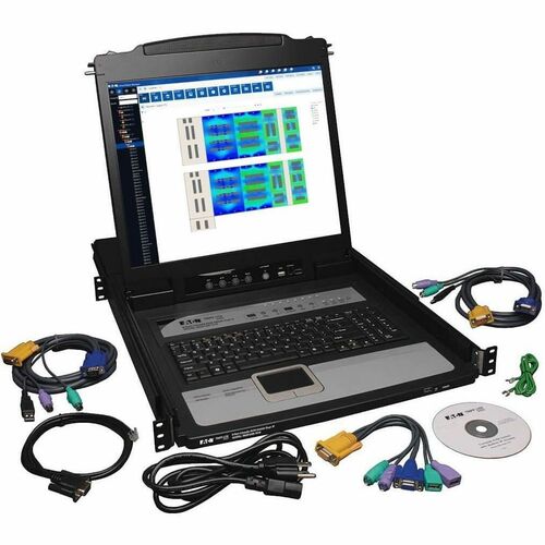 Eaton Tripp Lite Series 8PORT IP KVM RACK CONSOLE 1URM 19IN LCD KEYBOARD PS/2 RJ45 CT6702 - Image 10