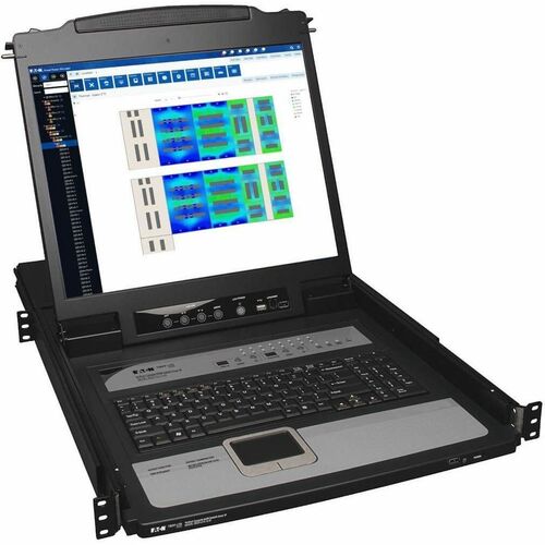 Eaton Tripp Lite Series 16PORT IP KVM RACK CONSOLE 1U 19IN LCD KEYBOARD PS2 USB OSD 1F7327