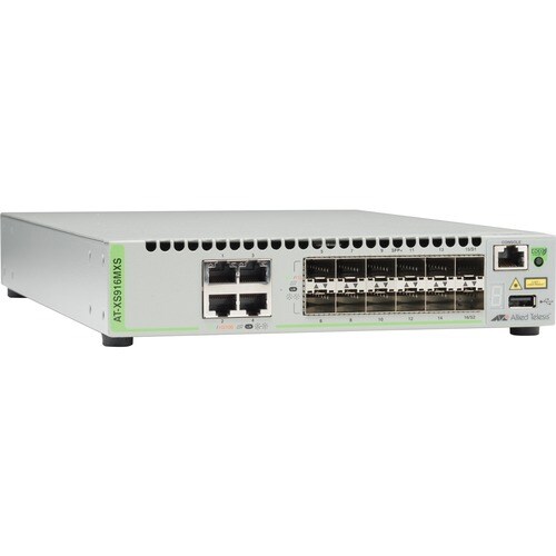 Allied Telesis 12 SFP/SFP+ SLOT STACKABLE SW W/4PORT 100/1000/10G BASE-T RJ-45 AT-XS916MXS-10