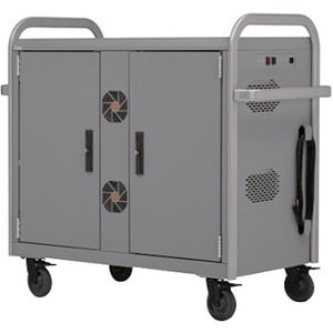 Bretford 24X LINK CART NETWORK READY W/ BACK DOORS CONCRETE/ALUMINUM MDMLAP24NR-CTAL